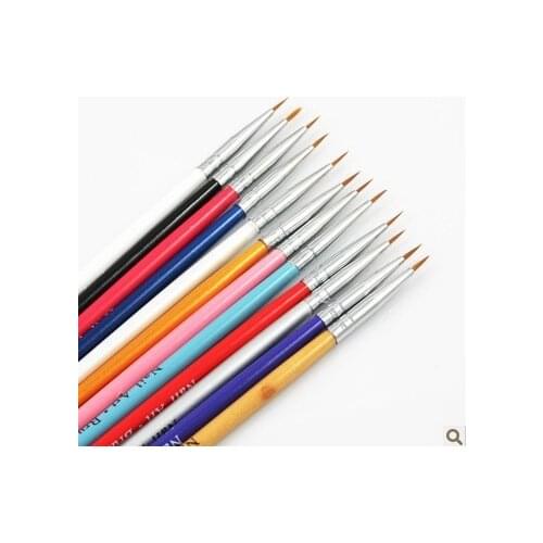 12PCS/Set Professional Nail Tools NEZI - 12PCS NAIL ART DESIGN PAINTING SABLE ACRYLIC BRUSH PEN+234+5+Ag3Ge+B43+35+2593+5487