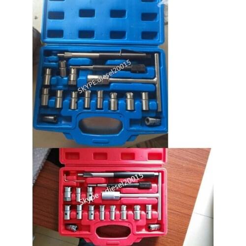 17pcs Diesel Injector Seat Cutter Cleaner Diesel nozzle reamer Diesel nozzle removal tool Carbon Cutting Remover