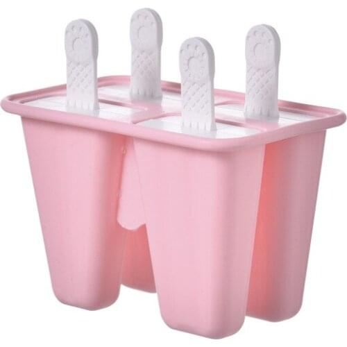 4 Square Cartoon Cat Claw New Ice Cream Mould Fit for Stackable Miniature Ice, Dorm Freezers and Small Freezers, Color Random