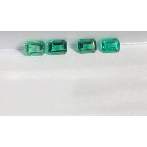 BOEYCJR Lab grown emerald 6x8mm gemstone Loose Bead Jewelry Accessories