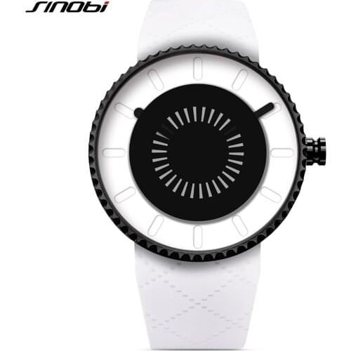 SINOBI Quartz Watch Men Creative Sport Watches Fashion Casual Clock White Black Saat Waterproof Style Silicone Relogio Masculino