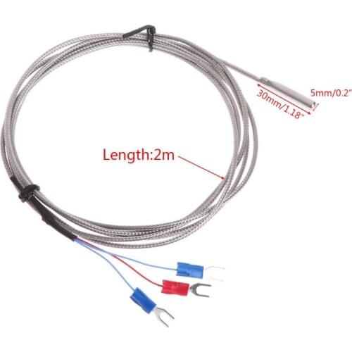 Stainless Steel RTD PT100 Temperature Sensor Thermocouple with 2m 3 Wire Temperature Controller Thermostat