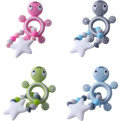 Baby Born Newborn Toys Silicone Beads Rattle Teething Nurse Accessories For Infant Girl Boy Shower Gifts Mobile Teether BPA Free