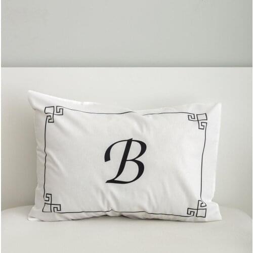 Home Decor Alphabet 100% Pure Cotton Pillowcase Sofa Cushion Cover Pillows Modern Pillow Cover