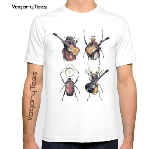 Colorful Natural Art Meet the Beetles Printed T-Shirt Summer Fashion Men t-shirt Funny Insect Lovers Tops Cool Boy Casual Tees