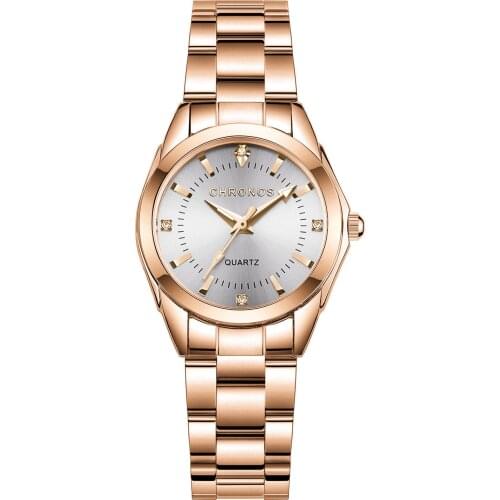 CHRONOS Uhr Frauen Luxus Mode Lassig Quarz Uhren Edelstahl Sport Damen Elegante Armbanduhr Madchen Uhr