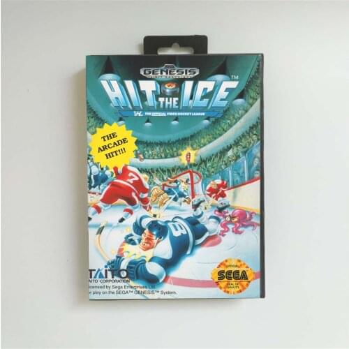 Hit the Ice - USA Cover With Retail Box 16 Bit MD Game Card for Sega Megadrive Genesis Video Game Console