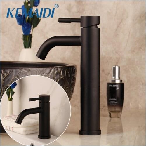 KEMAIDI Biggers Black Color Stainless Steel Bathroom Basin Faucet Single Handle Cold And Hot Water Mixer Deck Mounted Mixer Tap