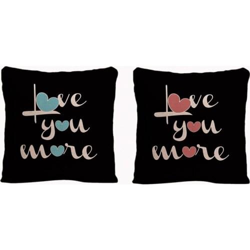 Love You More Couple Pillowcases Valentines Day Anniversary Gifts & Wedding Decoration For Couples & Lover