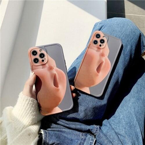 Cartoon open mouth chubby Phone Case For iPhone7 8 Plus 11 pro Xs Max XR 12Pro max 12 mini Cute Silicone Soft backCover