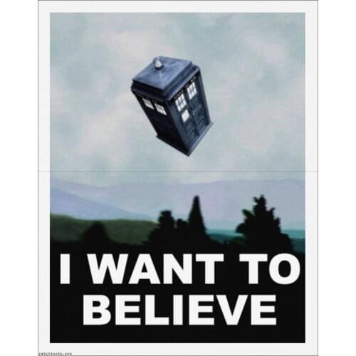 Sci-fi I Want to Believe Retro Vintage Propaganda Poster Kraft Poster Canvas Painting Bathroom Wall Sticker Home Decoration Gift