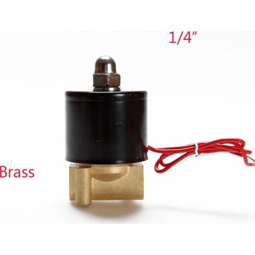 Normally Open Electric Solenoid Valve Water Air N/O 2 Way 1/4" AC 220V 2W025-08K Brass Body DC12V 24V AC110V 220V Brass Valve