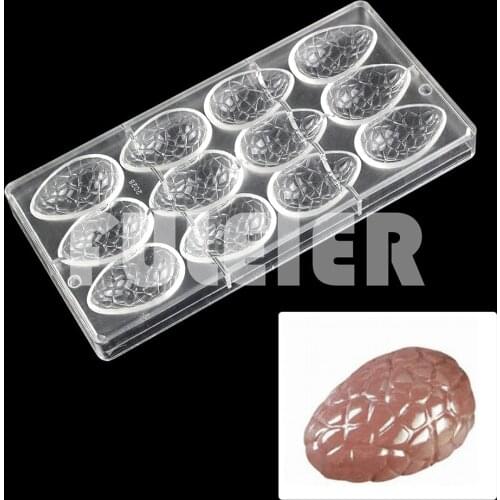 Easter Smooth Eggs Shape Polycarbonate Chocolate Mold Baking Pastry BonBon Candy Mould Confectionery Tool Bakeware
