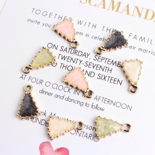 10pcs Alloy Pearly lace triangle Enamel Charms DIY Pendant Small Dangle Charms Handmade Jewelry for Necklace Bracelet