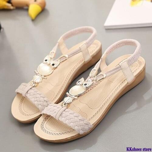 2020 New Women Shoes Women Sandals Flip Flops Gladiator Sandals Summer Beach Shoes Owl Slip On Sandalias Mujer