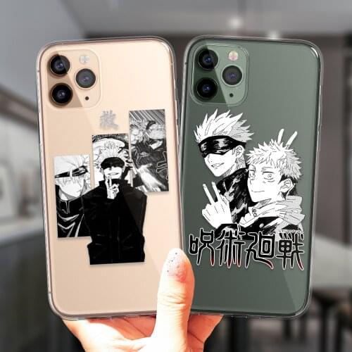 Japan Anime Jujutsu Kaisen Silicone Cover For iPhone 11 12 Pro XS Max 6S 8 7 Plus X XR 5S SE 2020 12Mini Cute Clear Phone Case