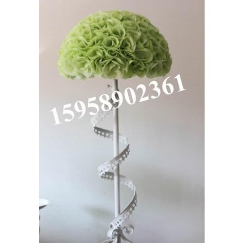 SPR 50cm 2pcs/lot wedding artificial silk flower ball plastic inner-light green-kissing ball-1pcs=2pcs balls