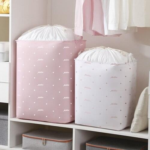 YT Drawstring Storage Bag 50*40*67.5cm Soft Cotton and Linen Material Dirty Clothes Hamper Foldable Storage Box Storage Bucket
