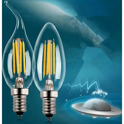 E14 LED Filament Candle Bulb 4W 8W 12W Warm/Cold White AC220-240V 360 Degree C35 Edison Retro Candle Light