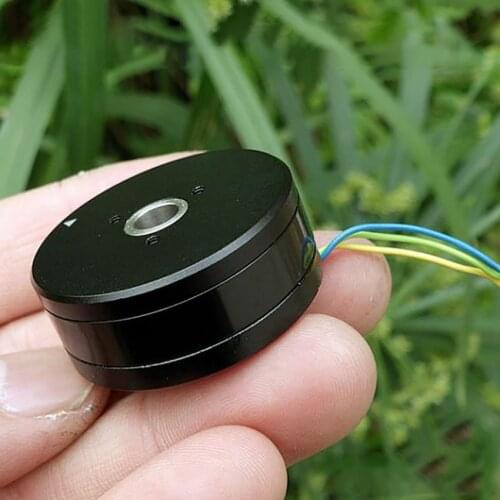 Three-phase PTZ Brushless Motor with Limit Block 320 Degree Robotic Brushless Motor Hollow Shaft NdFeB Magnetic Outer Dia 34.5mm