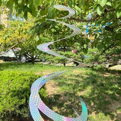 Control Scare Device Laser Reflective Bird Drive Hanging Spiral Reflector Anti Bird Tape Scares Bird Ribbon Tapes Repellent