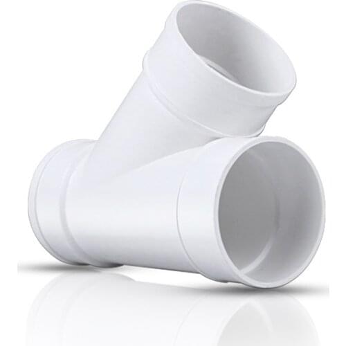 1Pc PVC Wye Connector Solvent Weld Sewer and Drain Pipe Fitting Wye Hub Fitting Drain Line Fittings 45 Degree Angle 75/110/160