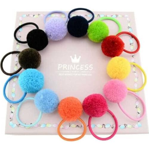1pc Headdress girls big hair ball hair circle hair rope Korean version lovely Plush hair accessories rubber band head rope