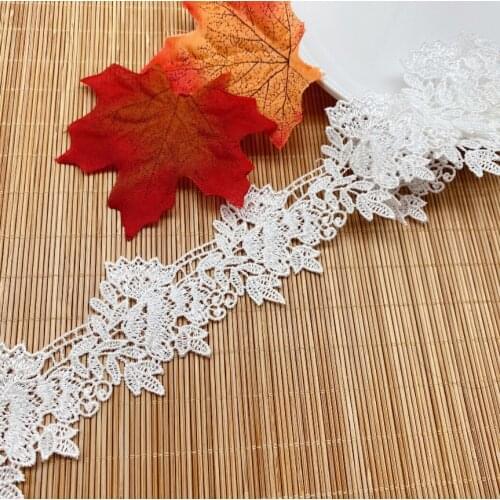 2 Yards/lot Width 4.6cm Black White Lace Trimming Ribbon Water Soluble Lace Sewing Clothes Accessories DIY Craft Wedding Decor