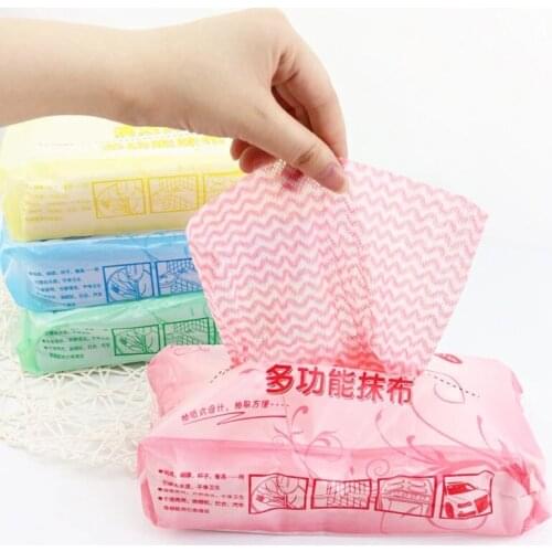 2021 Kitchen Multi-Purpose Non-Woven Fabric Disposable Cleaning Cloth Removable Dish Scouring Pad Oil Wiping Rags