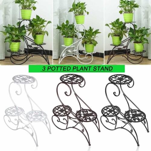 3 Tier Metal Plant Stand Flower Rack Flower Pot Storage Rack Display Shelf Holder Home Indoor Outdoors Decor Garden Balcony