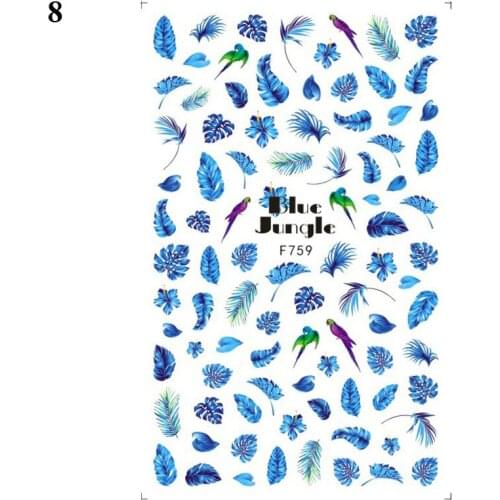 3d flower nail art Stickers Four Leaf Clover Lucky Green Nail Design Stickers nails Green Stickers for nails Manicure nail Decor