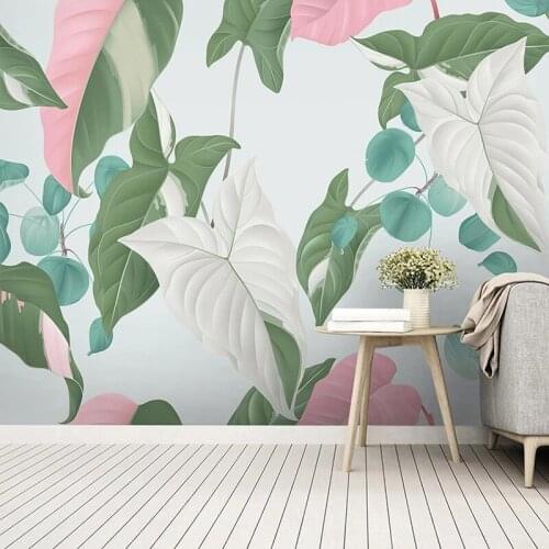 European Style 3D Hand-painted Custom Photo Mural Tropical Plants Flowers Birds Pastoral Background Wall Coverings Home Decor