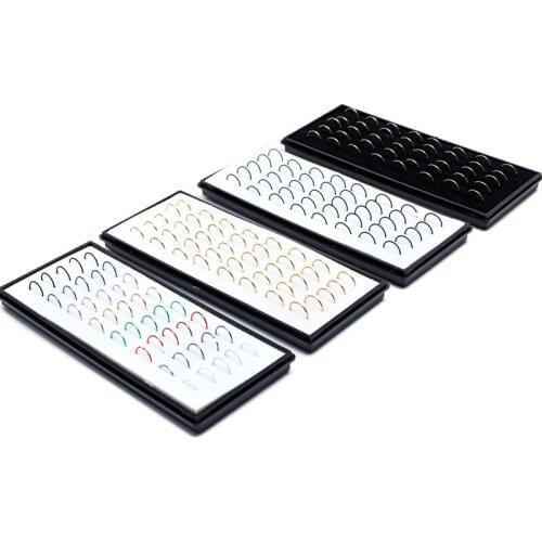 40pcs/box Approx 8x0.5mm Colorful Stainless Steel Nose Hoop Nose Ring Stud Body Piercing Labret Jewelry Punk Style