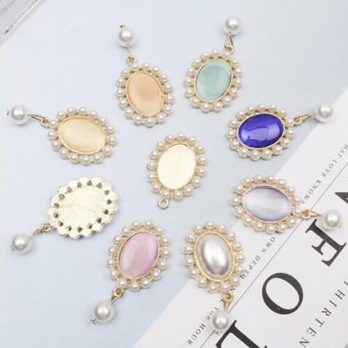 50pcs Opal Jewelry Pearl Rhinestone Appliques Brooch Buckle strass Earrings Necklace Flatback Bag Hairpin Hair Clip Decoration