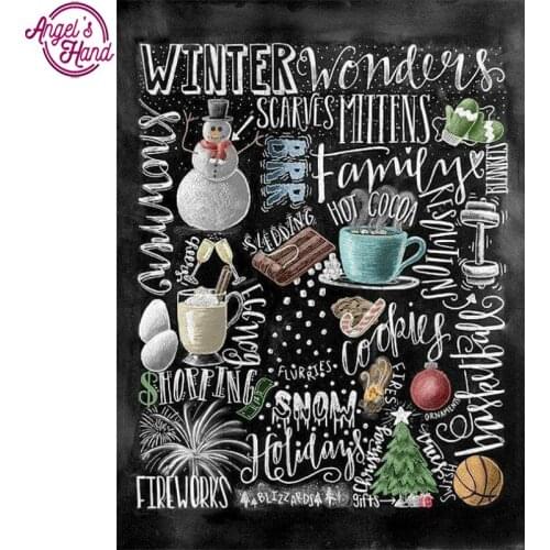 5D DIY diamond embroidery Restaurant blackboard newspaper diamond painting Cross Stitch full square Rhinestone mosaic