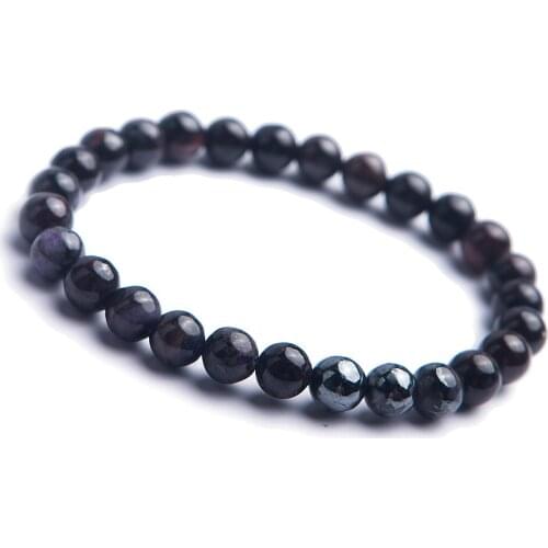 7.5mm Genuine Natural Sugilite Crystal Women Lady Jewelry Loose Beads Stretch Bracelet