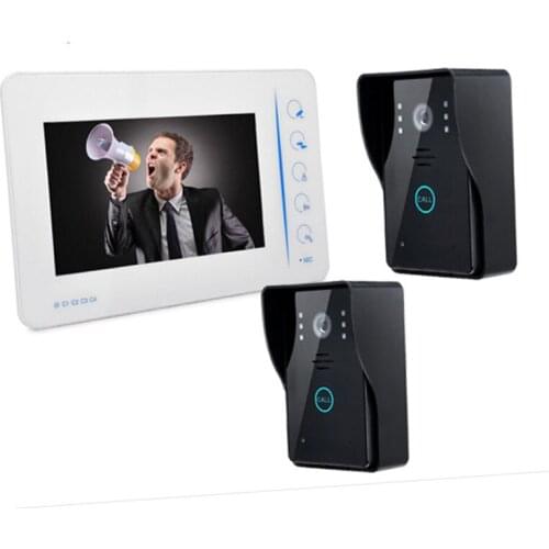 7 Inch Rain-proof Intercom Video Doorbell With 2 Outdoor Camera