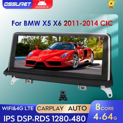 Android 10 Car Stereo Radio Multimidia GPS NAVI For BMW X5 X6 E70 E71 2011 2012 2013 2014 TPMS Audio CarPlay 4G 64G DAB+ DVR FM