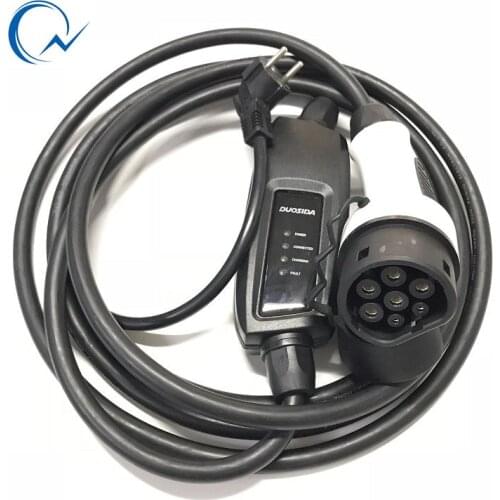 16A Type 2 EVSE Car charger French Connector with 5m cable Duosida IEC62196 EV 16A charger controller box Model 2