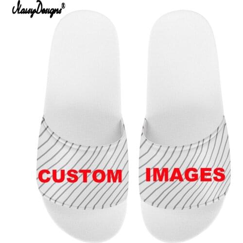 Noisydesigns White Custom Your Own Logo Image Text Photo Pattern Women Slippers Casual Summer Home Flip Flops Dropshipping