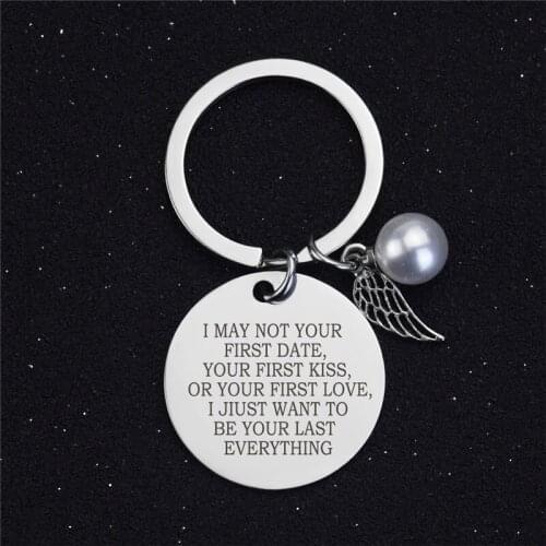 I Love You Three Thousand Times Key Chain Pearl Charm Pendant Lover Couple Keychain Wife Husband Keyring Jewelry Valentines Gift