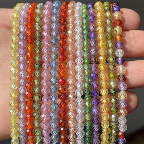 Wholesale Zirconia Rhinestone Beads Natural Stone for Jewelry Making Loose Spacer Faceted Tiny Beads DIY Necklace Bracelet 15