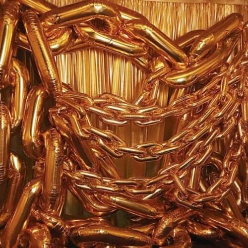 5pcs gold chain aluminum film balloon wedding decoration birthday theme party christmas decoration rose gold chain balloon chain