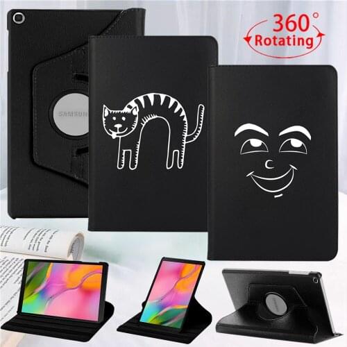 Tablet Case for Samsung Galaxy Tab A 10.1" 2019 T510 T515/Tab S6 Lite 10.4" 360 Degrees Rotating PU Leather Cover