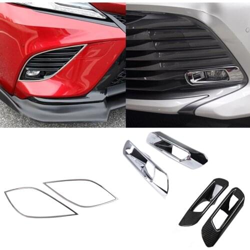 For Toyota New Camry XV70 2017 2018 2019 2020 Car Decoration Cover Trim Front Head Fog Light Hoods Lamp Frame Stick 2pcs