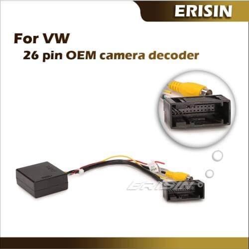Erisin ES076 RGB To RCA/AV Converter Decoder Box Adapter for 26 PIN Volkswagen VW OEM Original Reversing Camera