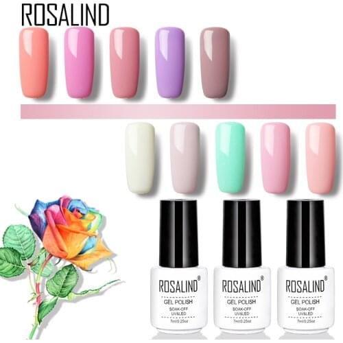 Rosalind Gel 1 7ML 01-58 Solid Color Nail Polish Gel Long-lasting Soak-Off Gel Varnishes Semi Permanant UV LED Nail Art Polishes