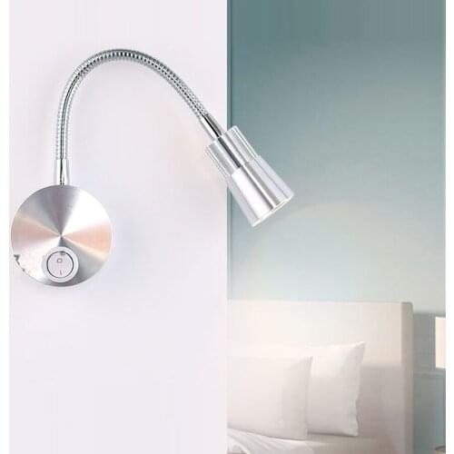 Flexible Aluminum Sconce Wall Lights for Home Decor Indoor Wall Mirror Led Lightings for Bedrooms Reading Wall Light with Switch