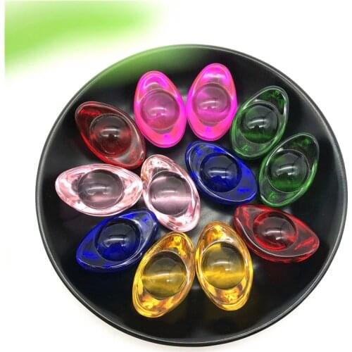 1PC Chinese Style Feng Shui Colourful Red Yellow Blue Green Glass Crystal Ingots Crafts Lucky Home Decoration Ornaments Gift