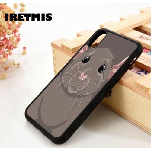 Iretmis 5 5S SE 6 6S Soft TPU Silicone phone case cover for iPhone 7 8 plus X Xs 11 Pro Max XR Rat Dumbo Fancy Gray - Pet Mouse